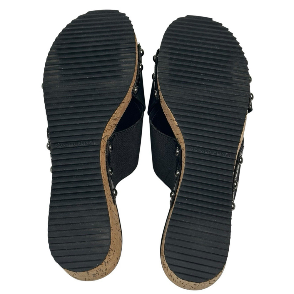 Donald Pliner Summera Cork Wedge Slide Sandals Black Womens Size 7.5M New $198 - Picture 9 of 9
